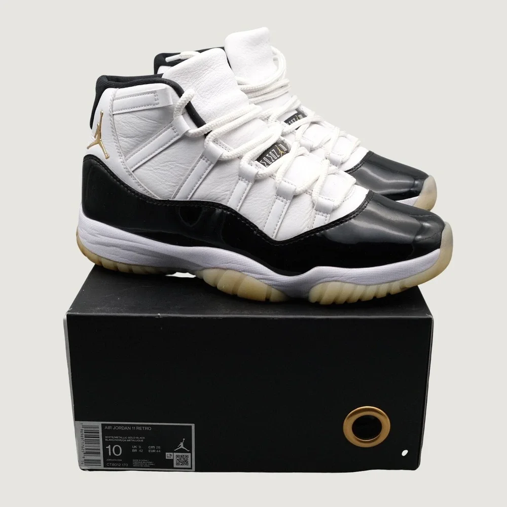 Nike Air Jordan 11 Retro Gratitude Mens 10 White Gold Black CT8012-170